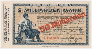 Allemagne, Vereinigung der Industriellen von Düren, 50 Milliarden Mark 1923 - Numéro LOW 000008