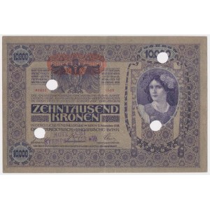 Austria, 10.000 Kronen 1918 - ze stemplem NOTE ECHT, STEMPEL FALSCH