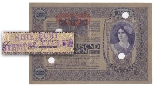 Autriche, 10.000 couronnes 1918 - oblitéré et timbré NOTE ECHT, STEMPEL FALSCH