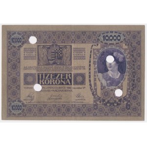 Austria, 10.000 Kronen 1918 - ze stemplem NOTE ECHT, STEMPEL FALSCH