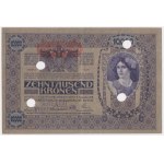 Autriche, 10.000 couronnes 1918 - oblitéré et timbré NOTE ECHT, STEMPEL FALSCH
