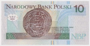 Wzór technologiczny 10 zł 1994 BQ 0000000 z perforacją SPECIMEN OF NO VALUE