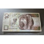 Wzór technologiczny 10 zł 1994 BQ 0000000 z perforacją SPECIMEN OF NO VALUE