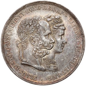 Austria, Franz Joseph I, 2 guilders 1879 - silver jubilee