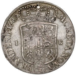 Prusse-Brandebourg, Frédéric III, 2/3 thaler 1689 IE, Magdebourg