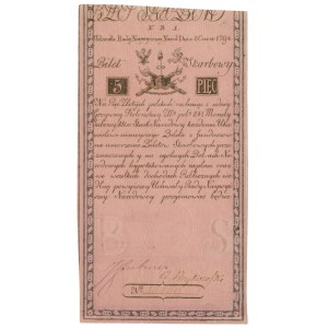 5 złotych 1794 - N.B 1. - herbowy filigran