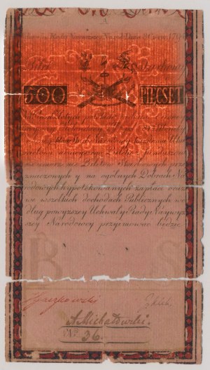 500 złotych 1794 - pełny HERBOWY filigran