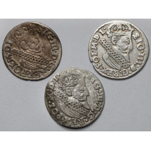 Zygmunt III Waza, Trojak Kraków 1622-1624 - zestaw (3szt)