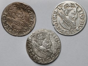 Sigismond III Vasa, Troikas Krakow 1622-1624 - set (3pcs)
