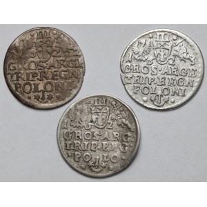 Zygmunt III Waza, Trojak Kraków 1622-1624 - zestaw (3szt)