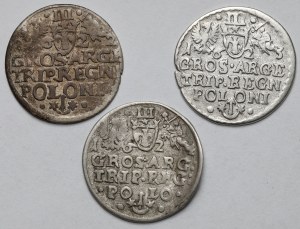 Sigismond III Vasa, Troikas Krakow 1622-1624 - set (3pcs)