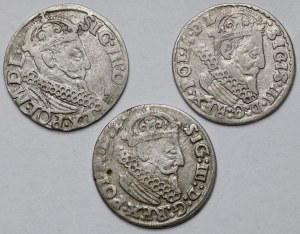 Sigismond III Vasa, Troikas Krakow 1621-1624 - set (3pcs)