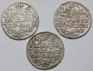 Sigismond III Vasa, Troikas Krakow 1621-1624 - set (3pcs)