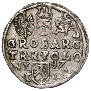 Zygmunt III Waza, Trojak Lublin 1597 - Ecke - rzadki