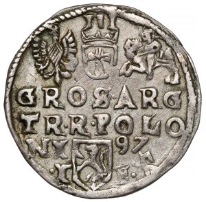 Sigismond III Vasa, Trojak Lublin 1597 - Ecke - rare
