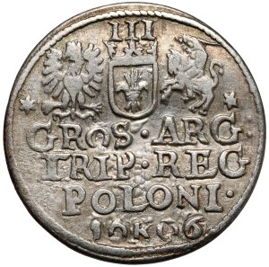 Sigismond III Vasa, Trojak Kraków 1606 - lettre K