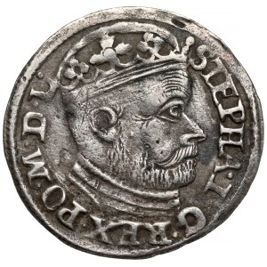Stefan Batory, Trojak Olkusz 1586 - NH przy herbach