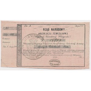 Powstanie Styczniowe, Obligacja tymczasowa 100 złotych 1863