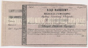 January Uprising, Provisional Bond 1,000 zloty 1863