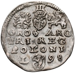 Sigismond III Vasa, Trojak Lublin 1598 - G à partir de la gauche
