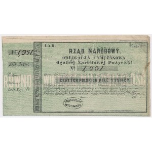 Powstanie Styczniowe, Obligacja tymczasowa 5.000 złotych 1863
