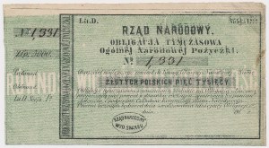 January Uprising, Provisional Bond of 5,000 zloty 1863