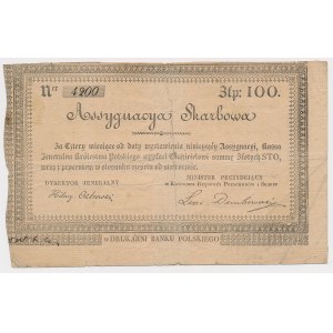 Powstanie Listopadowe, Asygnacja Skarbowa na 100 złotych 1831
