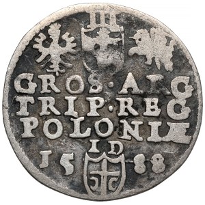 Zygmunt III Waza, Trojak Olkusz 1588 - duża głowa - rzadki