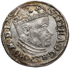 Stefan Batory, Trojak Olkusz 1586 - NH in the rim - rare
