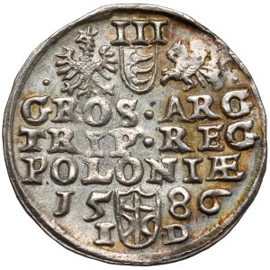 Stefan Batory, Trojak Olkusz 1586 - NH w otoku - rzadki