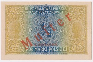 MUSTER jener 1/2 mkp 1916 - double face