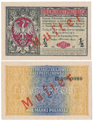 MUSTER General 1/2 mkp 1916 - obverse and reverse - COMPLETE