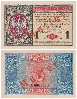 MUSTER General 1 mkp 1916 - avers et revers - COMPLET