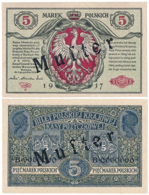 MUSTER General 5 mkp 1916 - obverse and reverse - COMPLETE