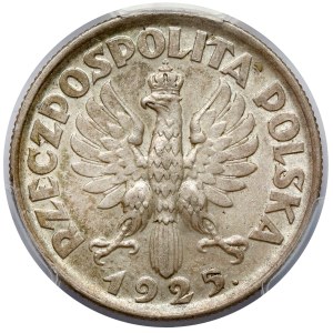 Kobieta i kłosy 2 złote 1925 z kropką, Londyn