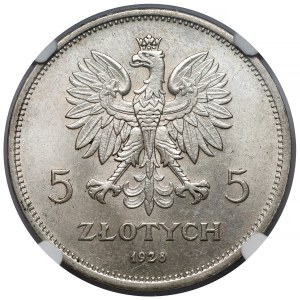 Nike 5 złotych 1928 ze znakiem, Warszawa