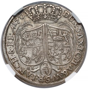 August II Mocny, Gulden (2/3 talara) 1703 ILH, Drezno