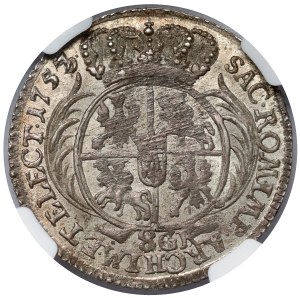 August III Sas, Dwuzłotówka Lipsk 1753
