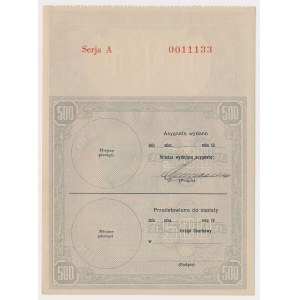 Asygnata Ministerstwa Skarbu (1939) - 500 złotych