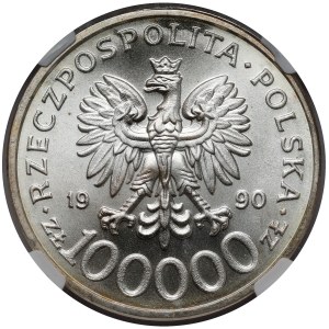 100.000 złotych 1990 Solidarność - odmiana A