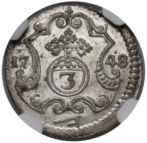 Augustus III Sas, 3 halberds 1748 FWóF, Dresden