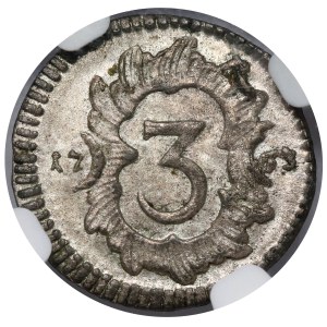 August III Sas, 3 halerze 1763 óF, Grünthal