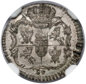 August III Sas, 3 haler 1763 -F, Grünthal