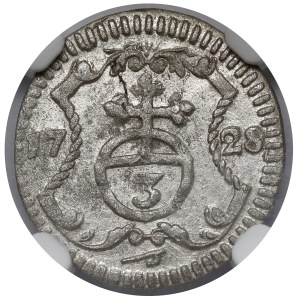 August II Mocny, 3 halerze 1728 IGS, Drezno