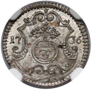 Augustus III Sas, 3 halberds 1736 FWóF, Dresden