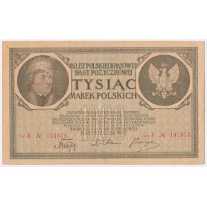 1.000 mkp 1919 Maj - Ser.A - dwukrotnie oznaczona