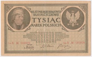 1,000 mkp 1919 May - Ser.A - marked twice