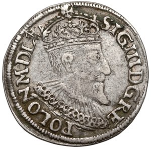 Sigismund III Vasa, Trojak Olkusz 1595 - grating in the rim