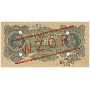 10.000 mkp 1922 - WZÓR - A 1234500 / 6789000 - z perforacją