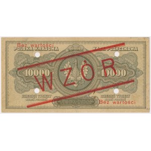 10.000 mkp 1922 - WZÓR - A 1234500 / 6789000 - z perforacją